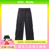 太平鸟工装 A3HAE4353 口袋牛仔裤