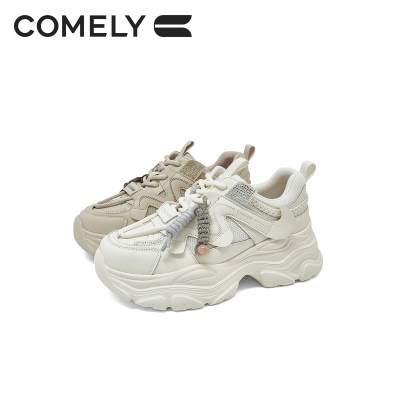 米白色贴皮/网布女鞋KBH61152B