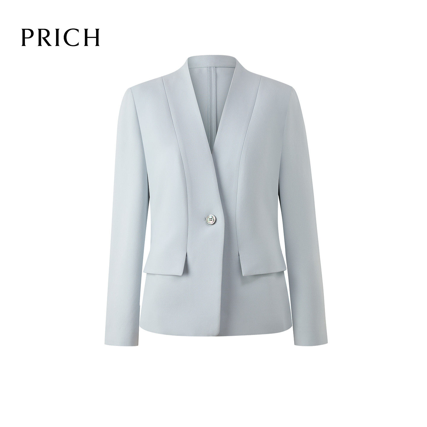 【三醋酸】PRICH简约智性无领收腰西装2026春气质通勤外套女