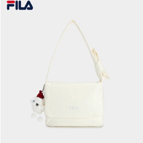 FILA 斐乐官方女包挎包时尚布丁包腋下包斜挎包挂件休闲单肩包F13W549165F