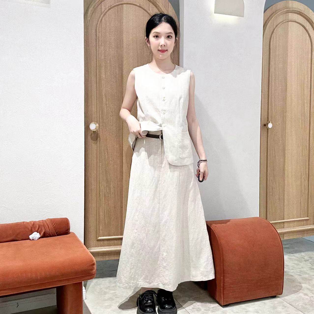 伊芙丽女士时尚简约长款半身裙1G7641641