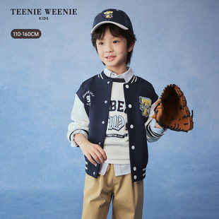 TeenieWeenie Kids小熊童装 男童运动学院撞色棒球服外套