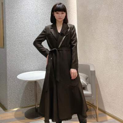 IDPAN女士简约气质长大衣2E4D65185