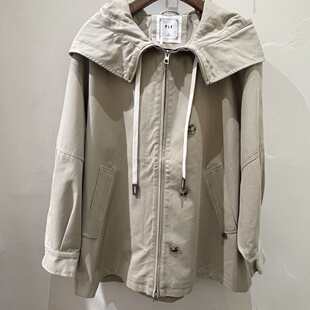 pit浅卡其中长风衣Z03A515071