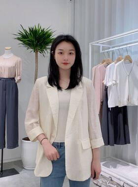 TKY SHOP 女士宽松薄款西服外套10G1BA04F090