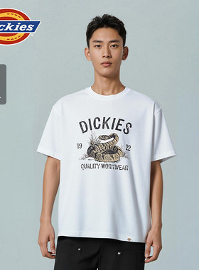 Dickies春夏面料宽松前胸印花T恤短袖男女情侣DK0A88QI-XIN