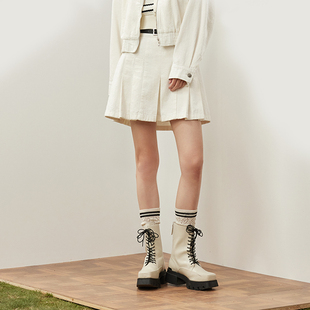 简约质感A字牛仔短裙101D410275 时尚 pit 2024春装