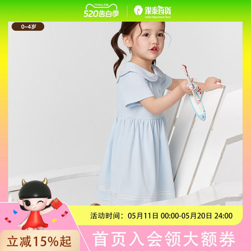 【凉感科技】PawinPaw卡通小熊童装25年春夏女宝宝A版连衣裙