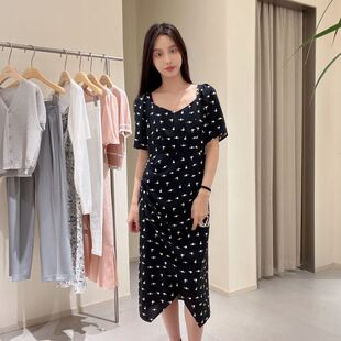 V领碎花连衣裙10G1KH07H112 女士泡泡袖 TKY SHOP