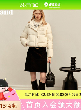 【无界鹅绒服】Eland衣恋羽绒服女宽松短款带拉链外套25冬季新款