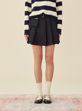 pit 2023秋装女士时尚复古简约A字短裙109A330641