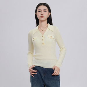 IVYKKI艾维时尚V领修身显瘦打底衫毛针织衫IUCL00908001