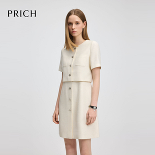 PRICH气质小香风假两件连衣裙2025通勤裙子女PROWF2301M