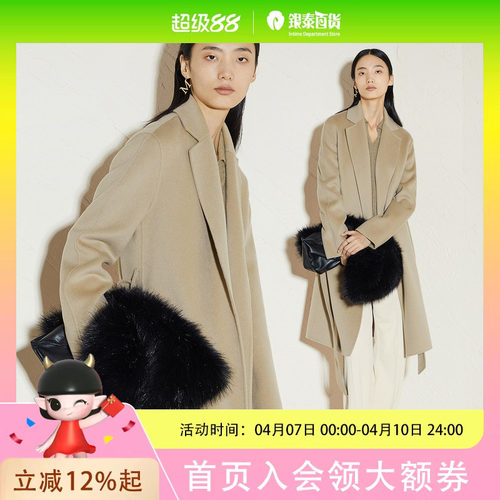 MM麦檬2021秋冬羊毛大衣短款中长款双面呢毛呢外套5CA170141