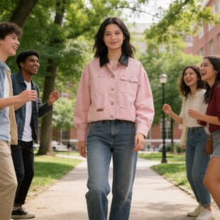 TEENIEWEENIE小熊女装工装复古翻领牛仔外套TTJE2651CBK