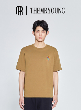 THEMRYOUNG密特扬油画感扬仔印花后背⼤logo短袖T恤2024夏新款24MY1MTA062