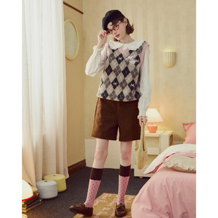 加厚加绒可外穿内搭韩系家居上衣背心825421211F02 果壳睡衣女冬季 mikko系列