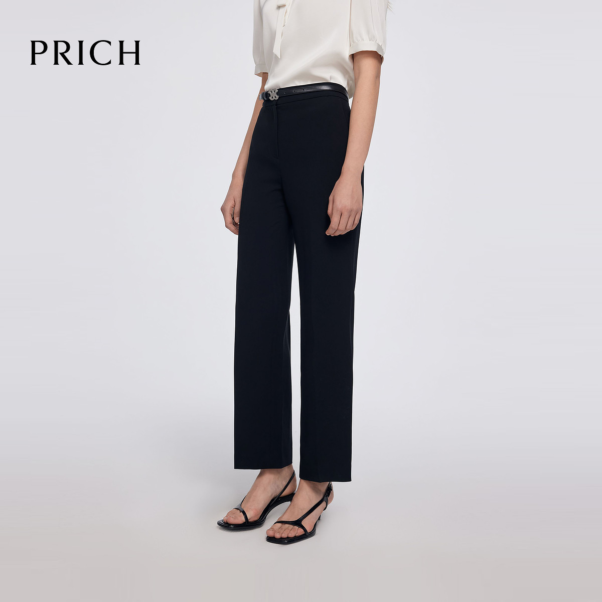 PRICH经典阔腿裤西装裤2025春季收腰显瘦直筒裤女