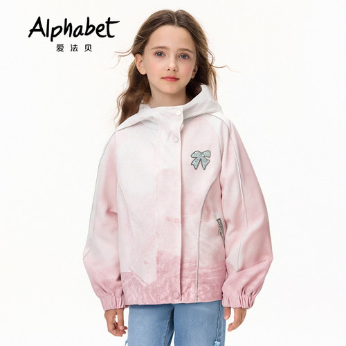 Alphabet爱法贝童装秋季女童梭织外套193R025