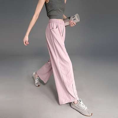 dme德玛纳【裸感舒适】夏季简约风松紧腰肌理感萝卜裤宽松小个子女式休闲裤G540227230071