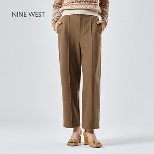 NINEWEST/玖熙2025年秋季通勤高腰显瘦直筒休闲裤NW53K24651