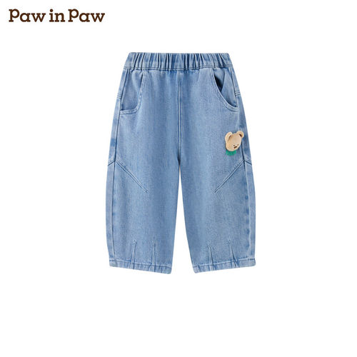 PawinPaw卡通小熊童装26年春季款男宝宝牛仔弯刀裤