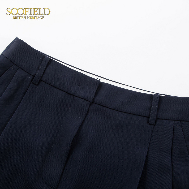 Scofield女装职场通勤阔腿裤双褶简约舒适正装裤2025夏季