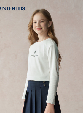 eland kids衣恋童装女童T恤 圆领长袖