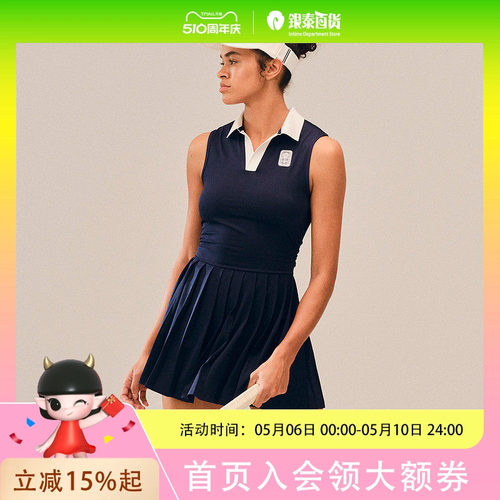 LACOSTE法国鳄鱼女装26春季新款网球裙无袖Polo领连衣裙|EF0230