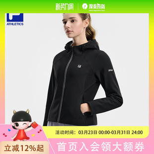 FILA 斐乐女士针织连帽外套简约基础健身运动上衣A11W611508F