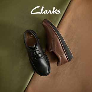 clarks气垫王系带休闲皮鞋