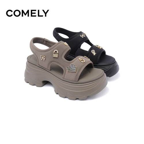 COMELY/康莉时尚休闲黑色莱卡布女鞋KMD53289B