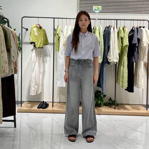 古木夕羊女士简约休闲牛仔阔腿裤GS530133003