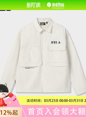 FILA 斐乐官方男士梭织外套2026春新款时尚休闲简约宽松衬衫上衣F11M619706F