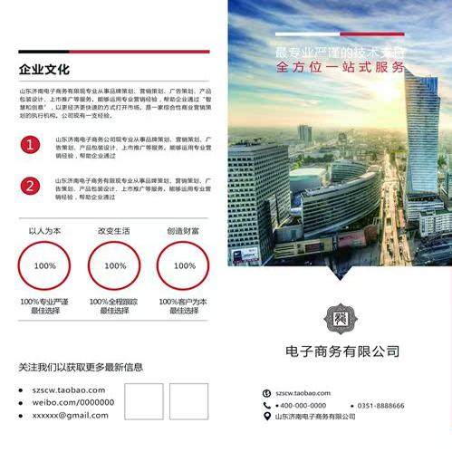 高档通用科技电子商务信息IT企业公司宣传广告单三折页PSD模板