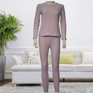 红豆女士暖绒圆领内衣保暖秋衣秋裤舒绒抗菌套装舒适透气