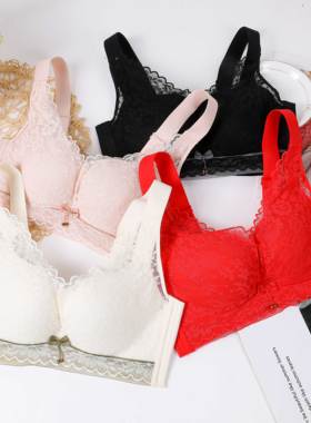 红豆内衣女无钢圈中厚聚拢调整型收副乳上托防下垂文胸罩B罩杯