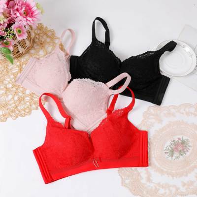 红豆内衣女无钢圈中厚聚拢调整型收副乳上托防下垂文胸罩A罩杯