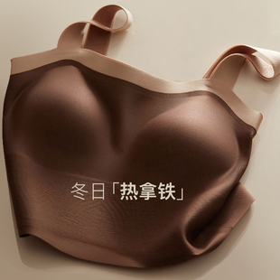 短款 聚拢免穿内衣隐形内搭吊带女 保暖背心无痕少女带胸垫德绒冬季