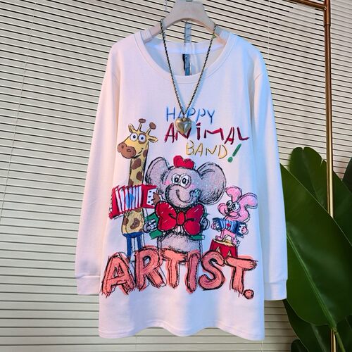 胖mm卡通涂鸦潮牌小象长