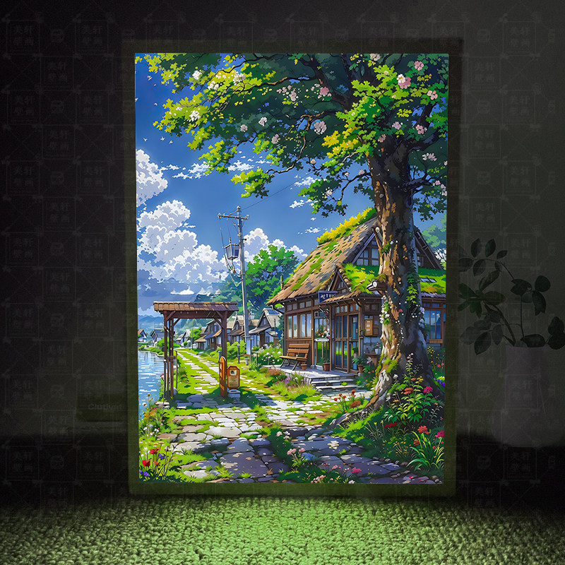 宫崎骏周边灯光画小夜灯ins风风景治愈系客厅摆件生日礼物装饰画