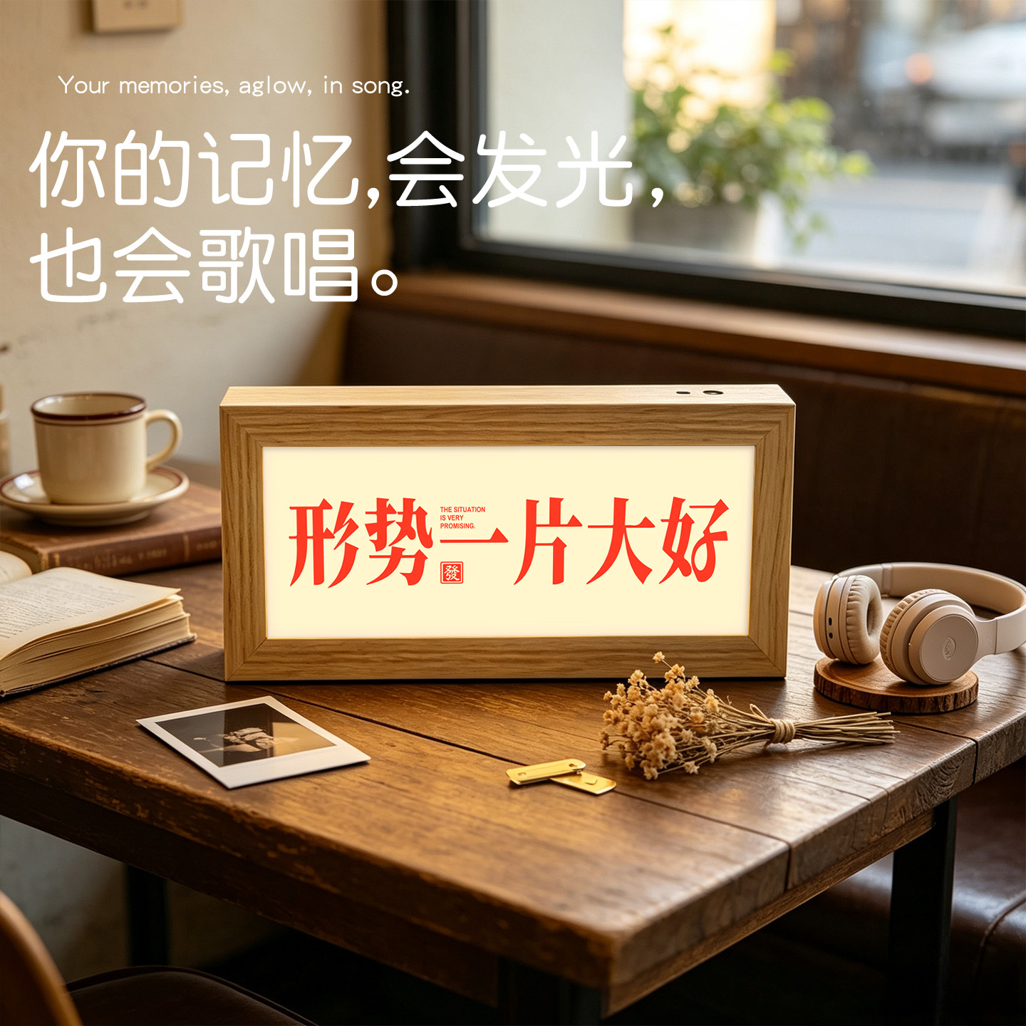 前途一片光明灯光画蓝牙音响发光相框画桌面摆件升学开业励志礼物