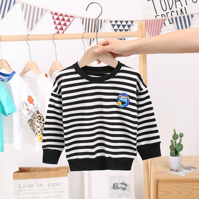 男童秋款長袖T恤2020兒童洋氣條紋打底衫男寶寶1-5歲春秋韓版上衣在類目 童裝/嬰兒裝/親子裝, 衛衣/絨衫中 - 來自Buy2taobao.com提供專業的淘寶代購服務