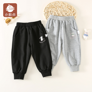 小数点秋季新款双层卫裤秋装长裤休闲裤宝宝秋装洋气裤子女宝长裤