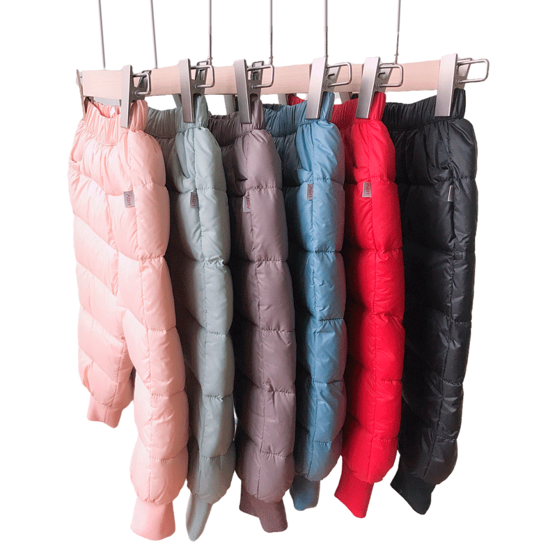 小数点儿童羽绒裤加厚轻便保暖冬款女童宝宝洋气90%白鸭绒外裤子