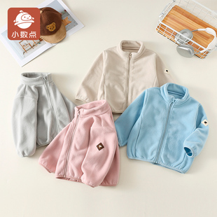 小数点儿童奥利绒外套冬季双面绒夹克男童加绒上衣女内胆校服神器