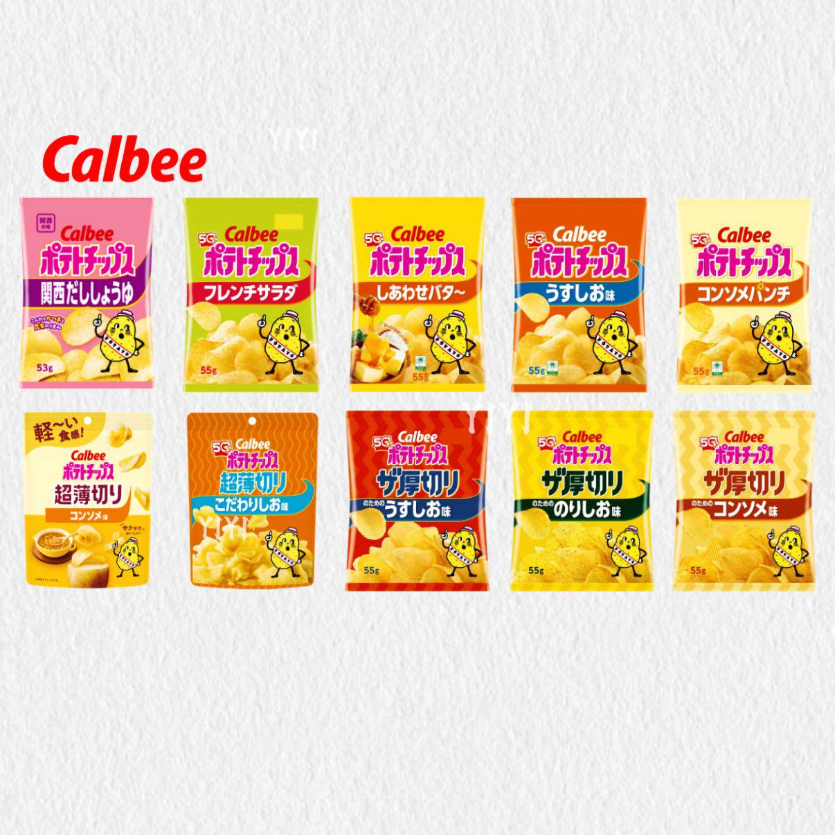 日本直邮Calbee卡乐比原切薯片土豆咸香酥脆进口追剧零食聚会小吃