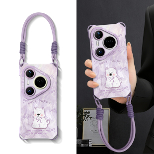 适用华为pura80手机壳pura70新款pura80pro+挂绳80ultra可背P80斜挎p70卡通硅胶huawei挂脖P60挂件50可爱外壳