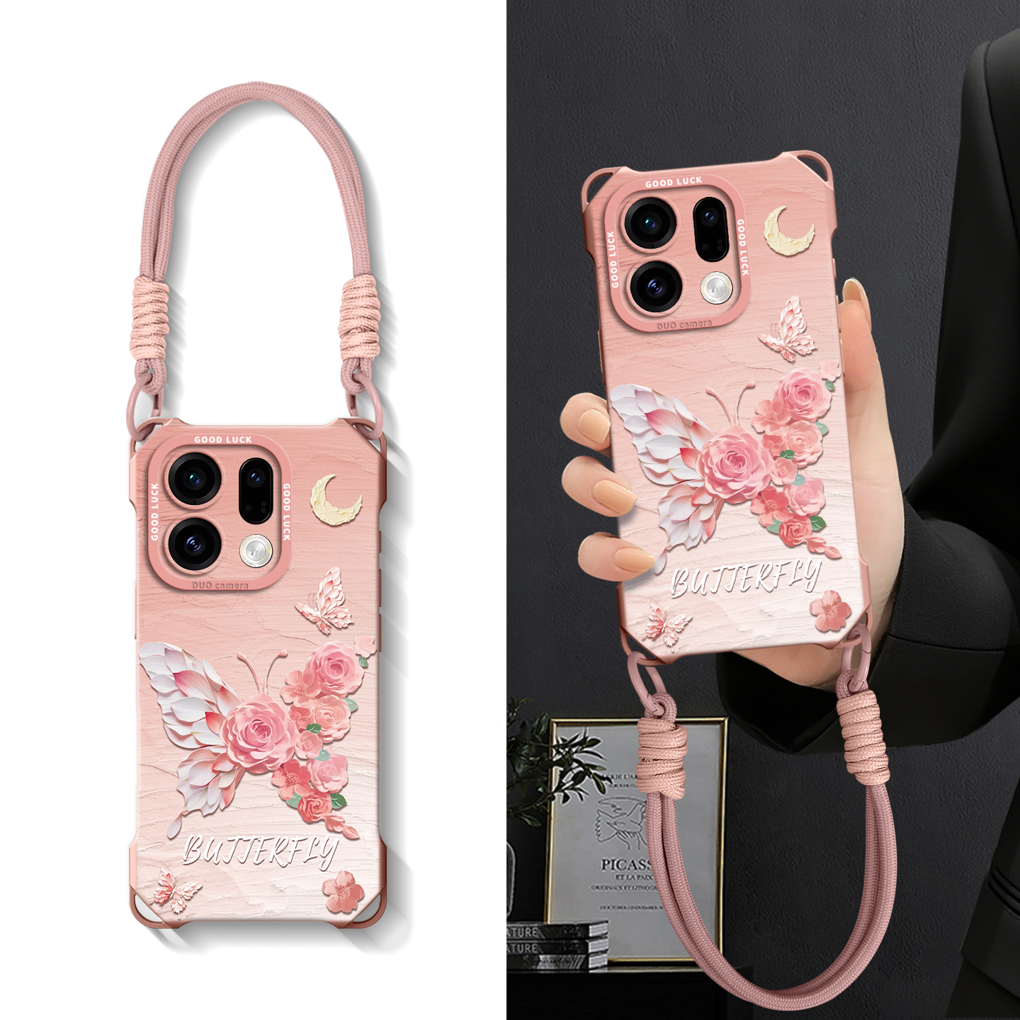 适用oppofindx9手机壳新款手提绳