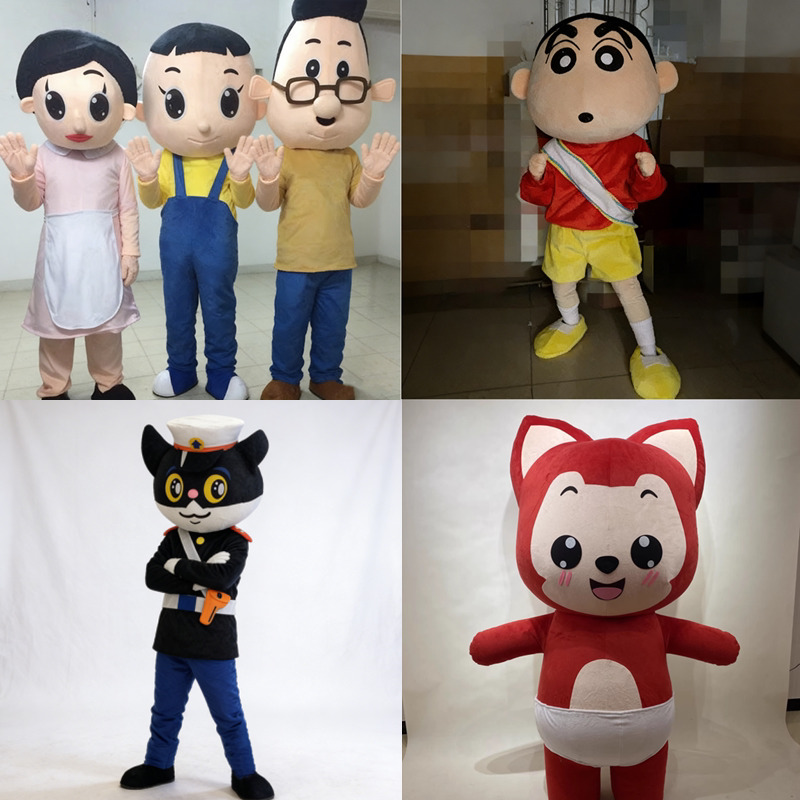 大头儿子黑猫警长蜡笔小新人偶服